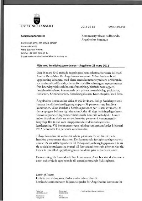 Letter of Intent - Ängelholms kommun