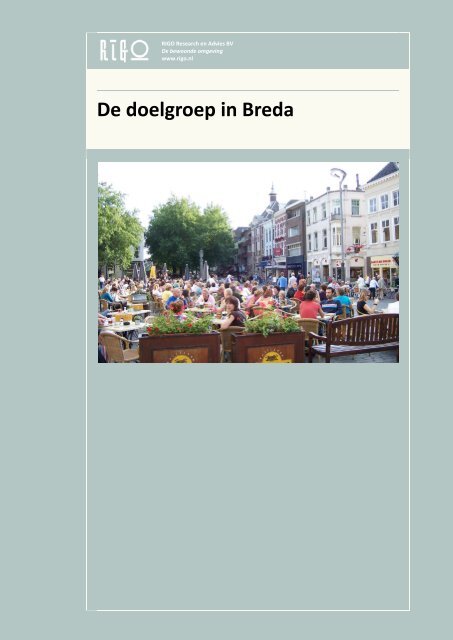 Notitie 'De doelgroep in Breda - Laurentius Wonen, Breda