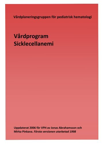 Vårdprogram Sicklecellanemi - BLF