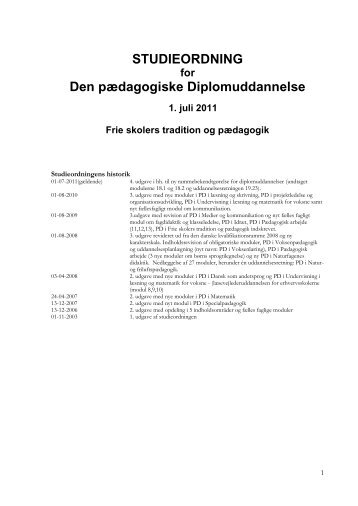 Studieordning 2011 - University College Lillebælt