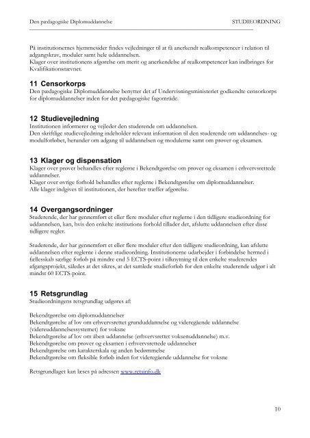 Studieordning 2011 - University College Lillebælt