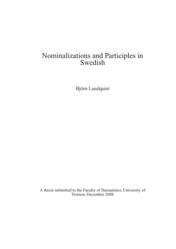Nominalizations and Participles in Swedish - Index of