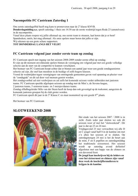 30 april 2008 - FC Castricum