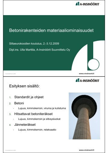 Betonirakenteiden materiaaliominaisuudet