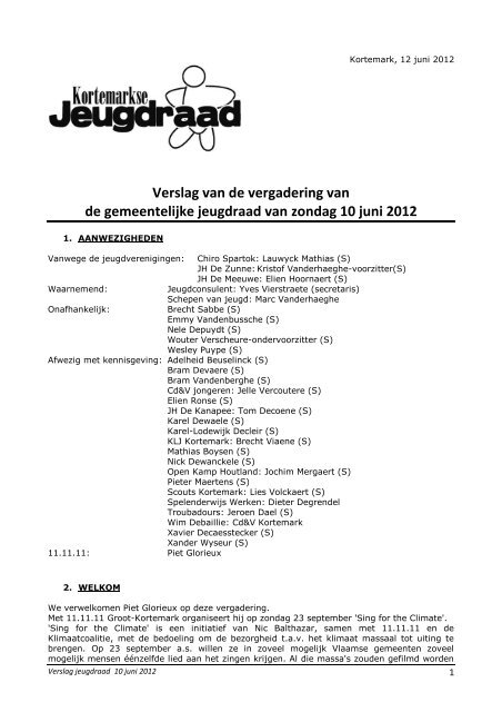Verslag 2012/06/12 - De gemeente Kortemark