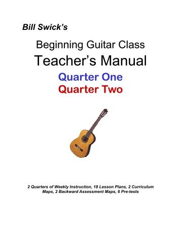 Teacher's Manual - Bill Swick, Guitarist