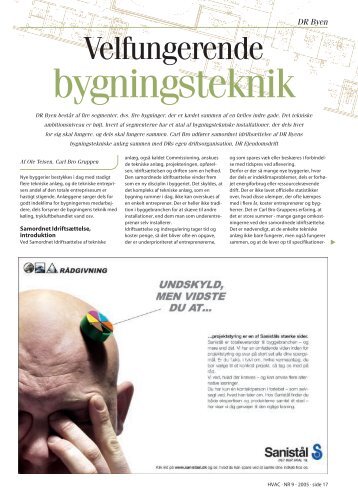 DR Byen - Velfungerende bygningsteknik - Artikel HVAC ... - Grontmij