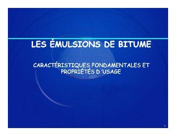 Émulsions de bitume