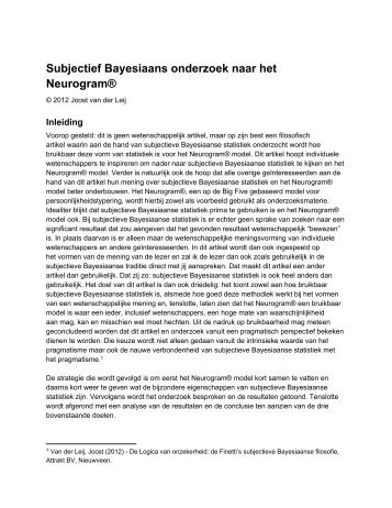 Subjectief Bayesiaans onderzoek naar het Neurogram®