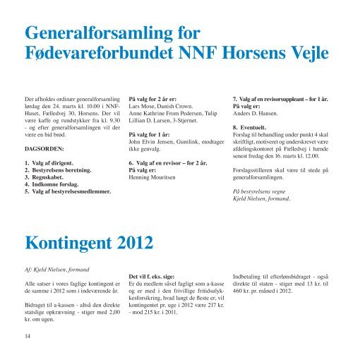 Næ & Ny - Fødevareforbundet Horsens-Vejle - NNF