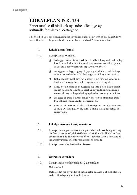 LOKALPLAN NR. 133 - Slagelse Kommune