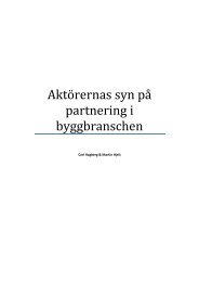 Aktörernas syn på partnering i byggbranschen - Avdelningen för ...