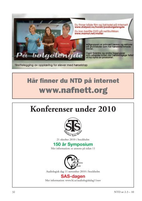 Nordisk tidskrift - Norsk Audiopedagogisk Forening