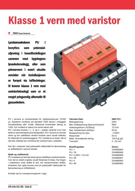 Trykk på link til JFK Info 3-2008 (2,7 MB) - Sivilingeniør JF Knudtzen ...