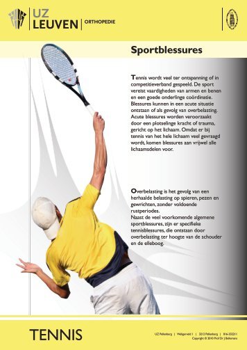 Sportletsels knie TENNIS - Orthopedie Pellenberg