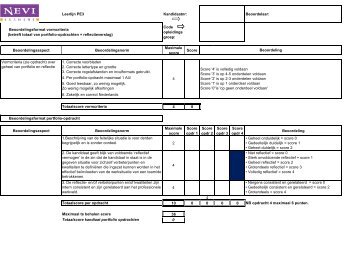 Beoordelingsformat gehanteerd door de ... - NEVI Examens