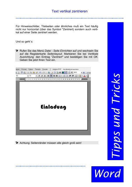 Tipps Und Tricks Word Benz Reinert Datentech