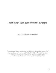 Richtlijnen voor patiënten met syncope - NVVC