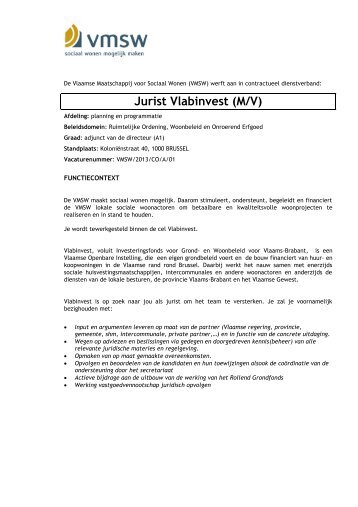 Jurist Vlabinvest - Jobpunt Vlaanderen