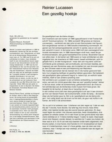 Reinier Lucassen Een gezellig hoekje - Tento.be