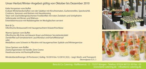 Benz Catering Herbst-Winter Angebot 2010 â PDF