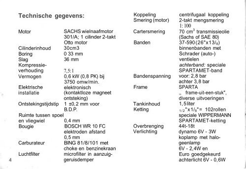 enkele gegevens van mijn "spartamet"