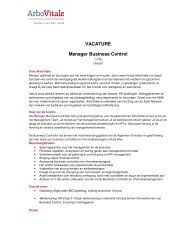VACATURE Manager Business Control - ArboVitale