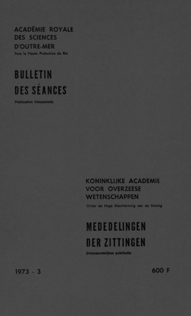 (1973) n°3 - Royal Academy for Overseas Sciences