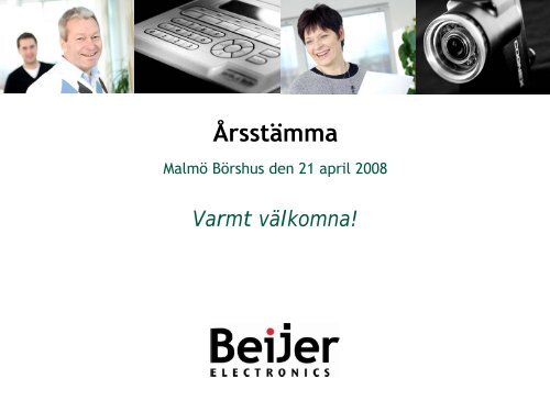 Klicka här för att ta del av VD och koncernchef ... - Beijer Electronics