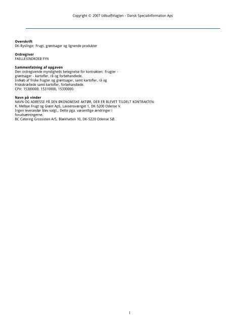 Download oversigt over alle ordretildelinger (.pdf) - Udbudsvagten