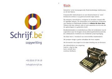 Download onze bedrijfsbrochure als pdf - Schrijf.be