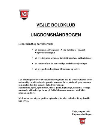 VEJLE BOLDKLUB UNGDOMSHÅNDBOGEN