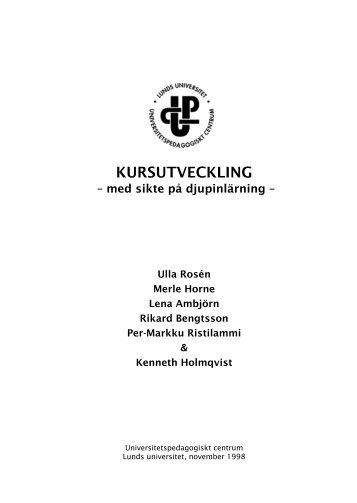 Hela rapporten finns i pdf-format - Lunds universitet - ny startsida