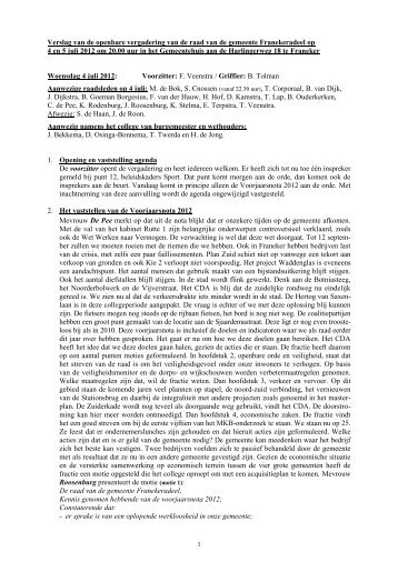 Verslag raad 4 en 5 juli (pdf) - Gemeente Franekeradeel