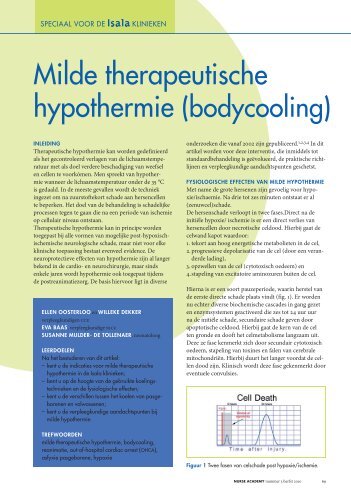 Milde therapeutische hypothermie (bodycooling) - Isala Academie