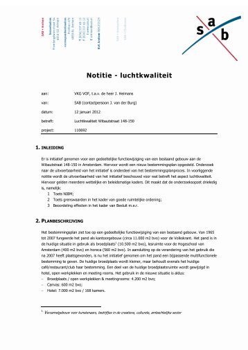 Bijlage 5 Notitie luchtkwaliteit - Wibautstraat 148-150; SAB