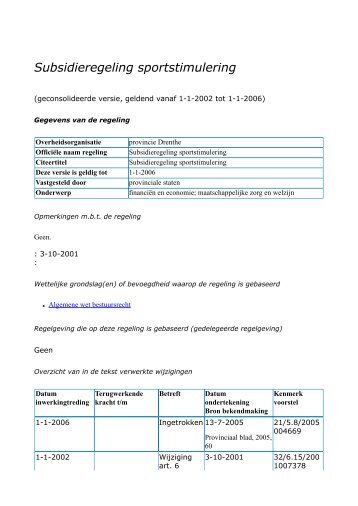 Subsidieregeling sportstimulering - Provincie Drenthe