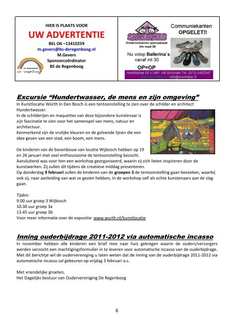 Informatiebulletin Educatief Basis Centrum De Regenboog