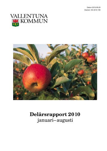 Delårsrapport januari-augusti 2010(pdf-303kB) - Vallentuna kommun