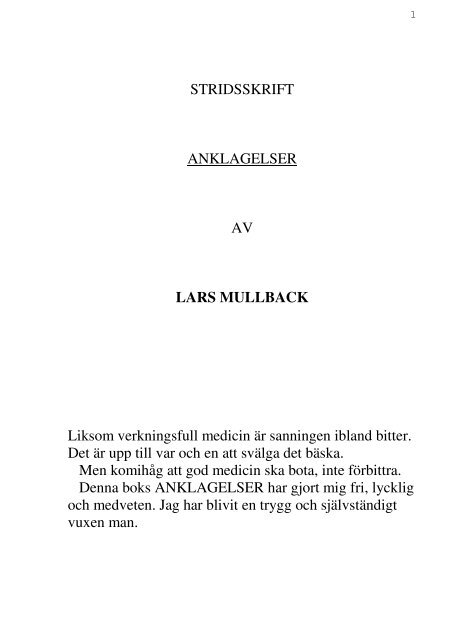 STRIDSSKRIFT ANKLAGELSER AV LARS MULLBACK ... - Film