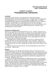 Produktplacering i televisionen - och kommunalhögskolan