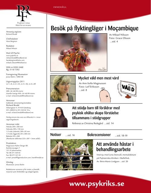 Tidningen Psyche nr 1 – 2011 - Psykiatriska Riksföreningen