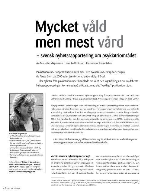 Tidningen Psyche nr 1 – 2011 - Psykiatriska Riksföreningen
