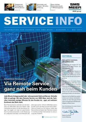 Via Remote Service ganz nah beim Kunden - SMS Meer GmbH