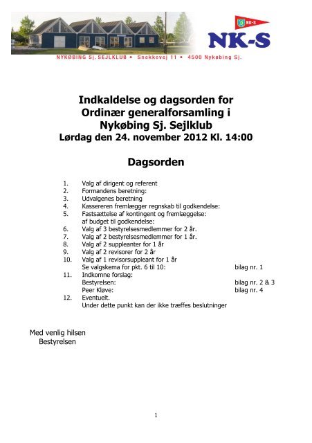 Klik her for at læse indkaldelsen - Nykøbing Sjælland Sejlklub
