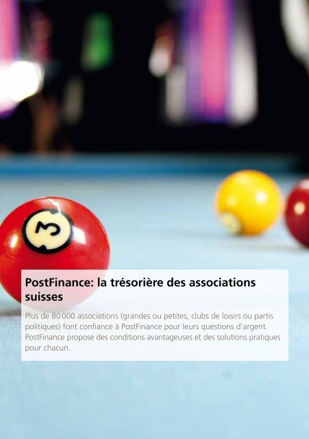 Ce que Postfinance peut apporter à votre association