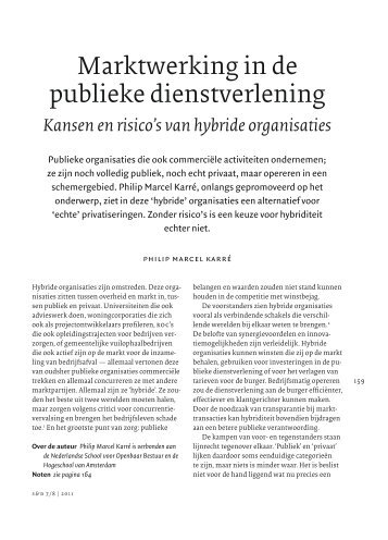 Marktwerking in de publieke dienstverlening
