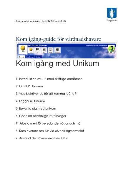 Kom igång med Unikum - Kungsbacka kommun