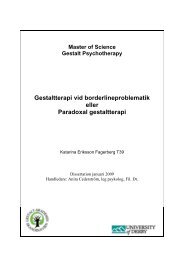 Gestaltterapi vid borderlineproblematik eller ... - Gestaltakademin