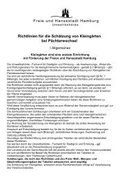 Richtlinien für die Schätzung von Kleingärten bei Pächterwechsel